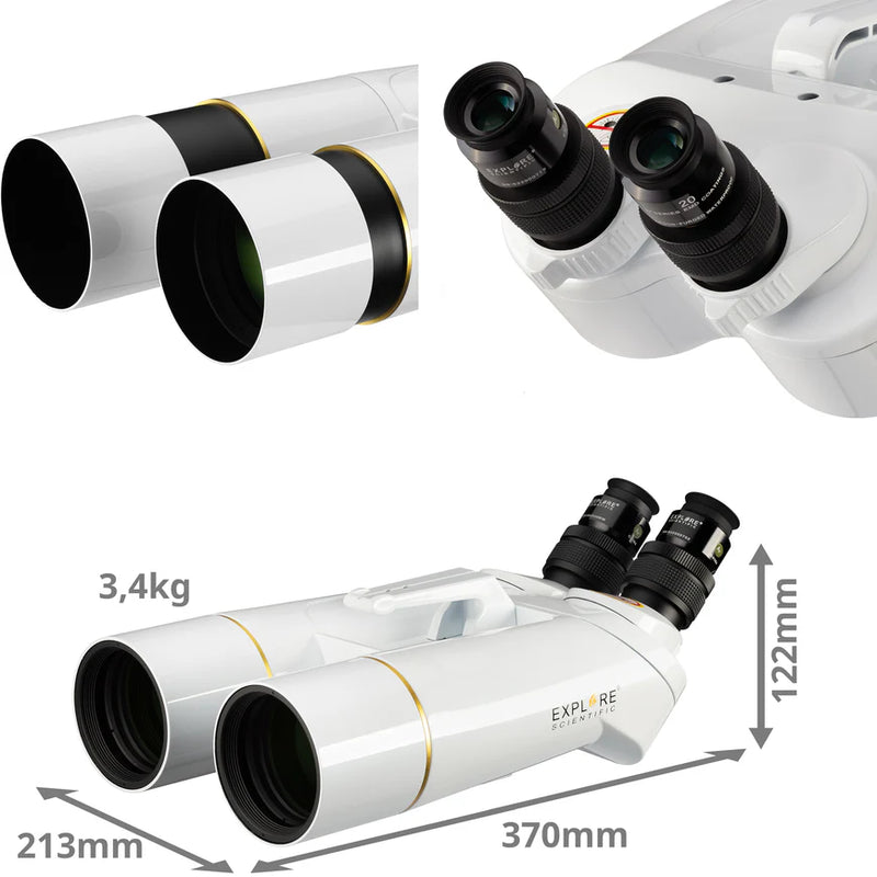 Explore Scientific BT-70 SF Large Binoculars with 62 Degree LER Eyepieces (01-14200)