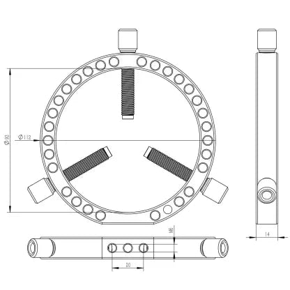 Astro Hutech 3-point Finder and Guider Rings – 92mm (FG311)