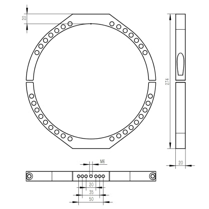 Astro Hutech More Blue Mounting Rings 232mm (TB021)