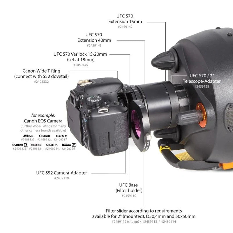 Baader Wide-T-Ring Canon EOS with D52i to T-2 and S52 (TRING-CW)