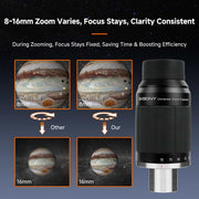 SVBony SV245 Zoom Eyepiece 8-16mm FOV 63° Parfocal & ClickStop (W9192A) Svbony