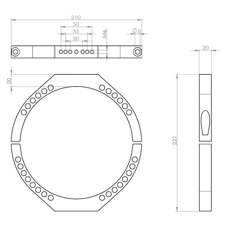 Astro Hutech More Blue Mounting Rings 179mm (TB020)