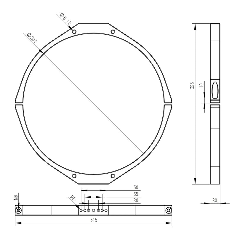 Astro Hutech More Blue Mounting Rings 280mm (TB022)
