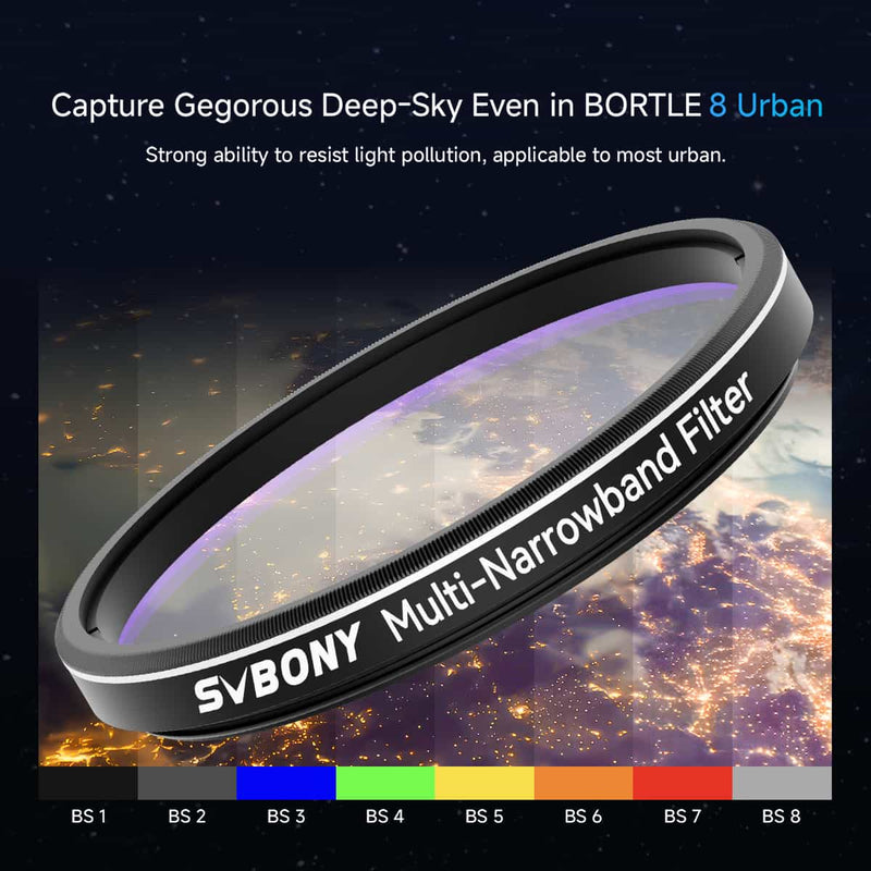 SVBONY SV240 Multi-Narrowband Filter Galaxy & Nebula Near-infrared Light Pollution Svbony