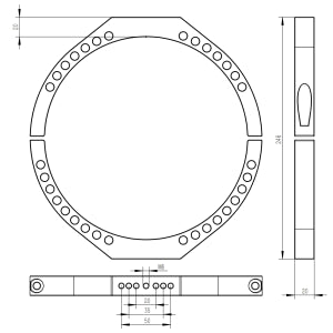 Astro Hutech More Blue 204mm Mounting Rings (TB014)
