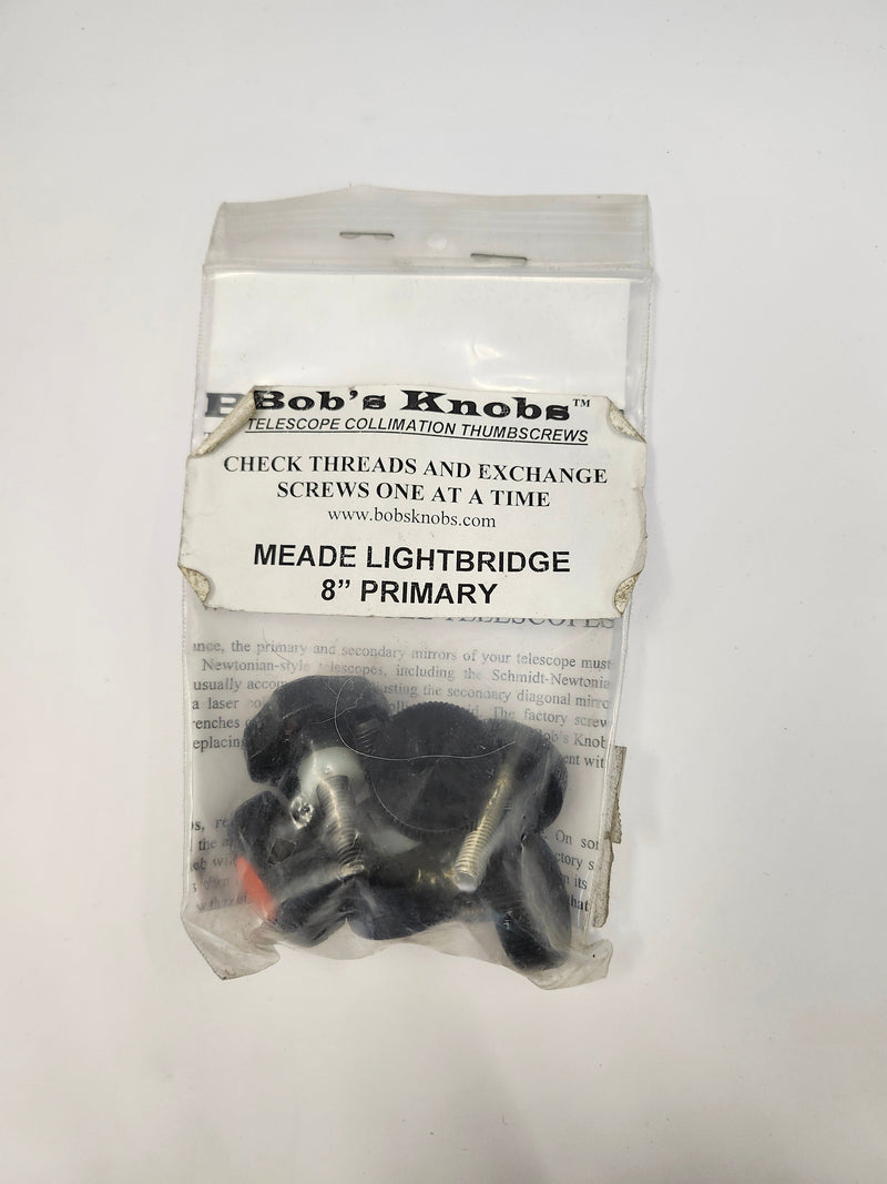 Bob's Knob telescope collimation thumbscrews for Meade Lightbridge 8 inch primary Astronomy Plus