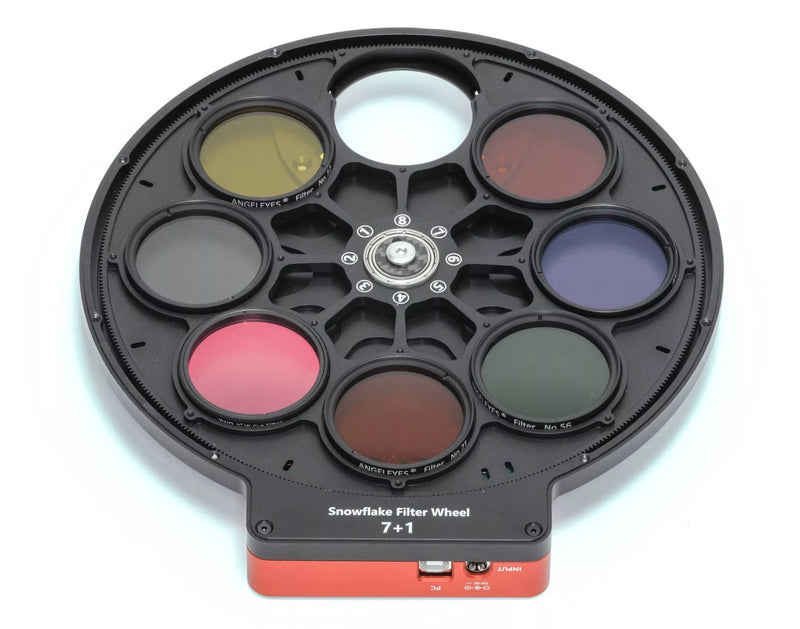 WandererAstro Snowflake 7+1 – 8x50mm (2" / 50mm) Ultra Slim Filter Wheel with Dark Slot (SFW50)