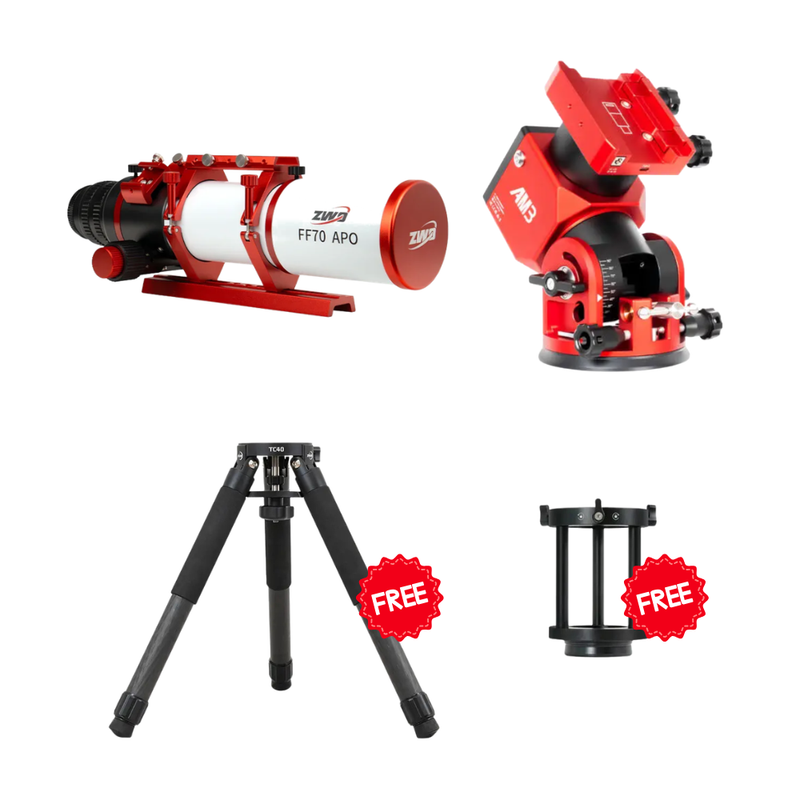 ZWO FF70 APO with AM3N Bundle + FREE TC40 and PE160 (FF70+AM3N)