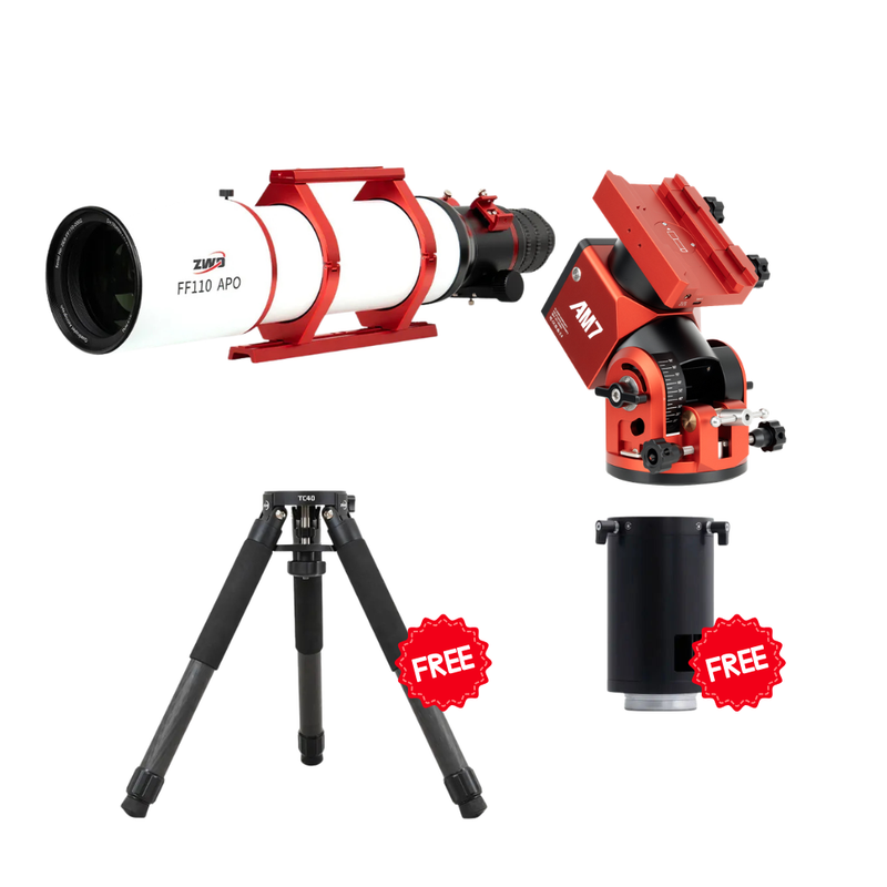 ZWO FF110 APO with AM7 Bundle + FREE TC40 and PE200 (FF110+AM7)