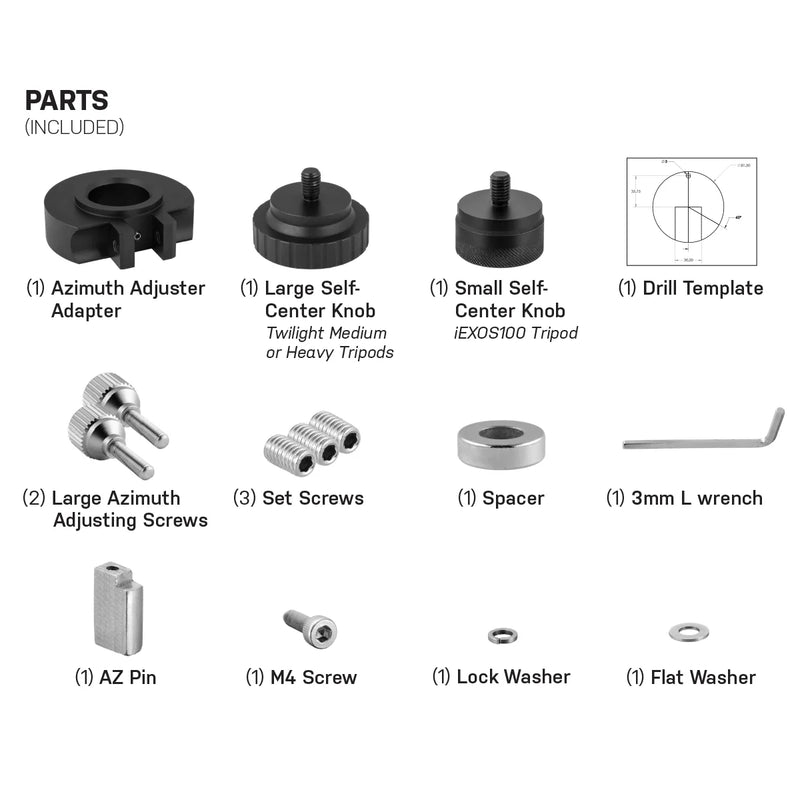 Explore Scientific iEXOS-100 Azimuth Adjuster Adapter (ES100AZADJ-03)