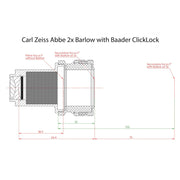 Baader Carl Zeiss 1.25¨ Eyepiece Barlow Lens 2X (ZBARLOW) Baader Planetarium