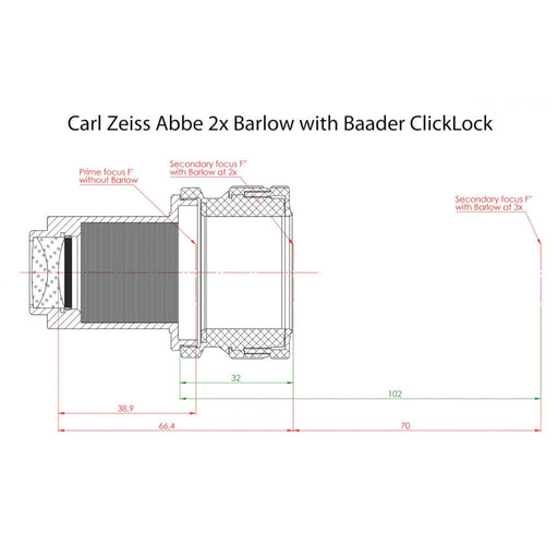 Baader Carl Zeiss 1.25¨ Eyepiece Barlow Lens 2X (ZBARLOW) Baader Planetarium