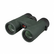 Green binoculars on a white background