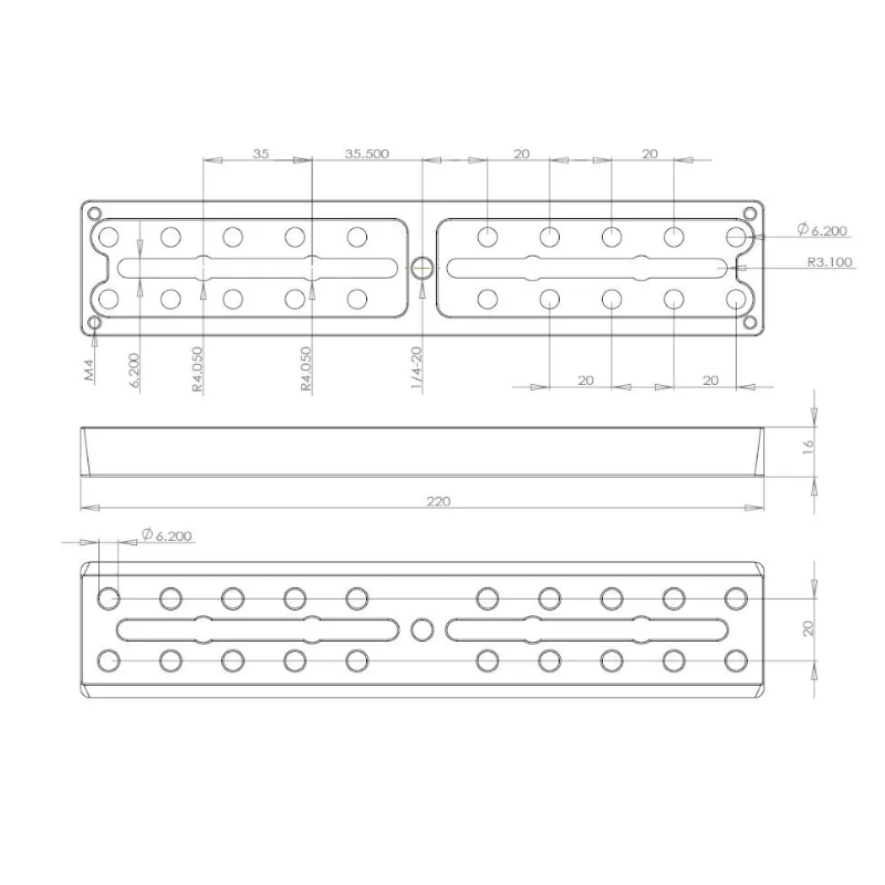 Astro Hutech Vixen Dovetail Plate 220mm (AU002) Astro Hutech