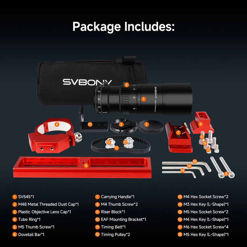 SVBONY SV545 Petzval Astrograph 203mm Lens F/4.5 (W9317B)
