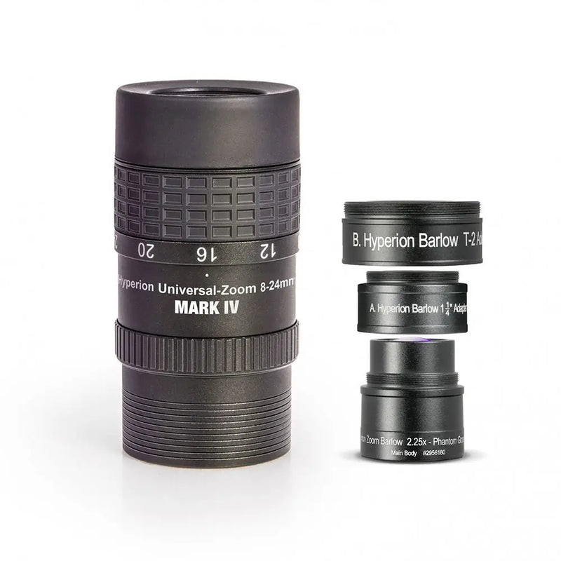 Baader Hyperion Universal Zoom Mark IV 8-24mm 68° with Barlow 2.25x (HYP-ZMBAR) - Astronomy Plus