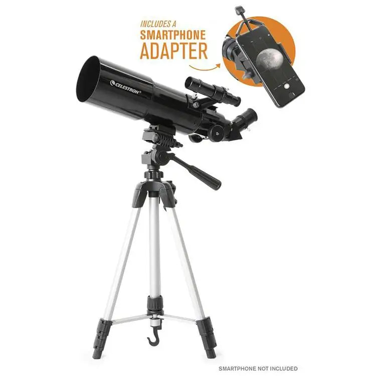 Celestron Travel Scope 80 Portable Telescope with Smartphone Adapter (22030) - Astronomy Plus