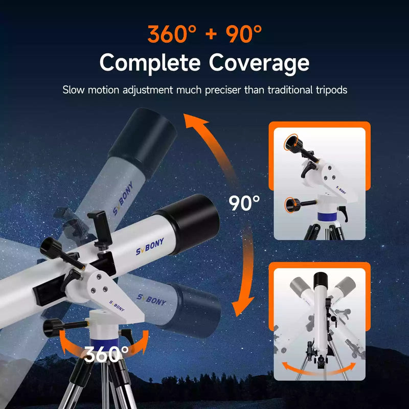 SVBONY 90mm Telescope Kit with Smartphone-Assisted Star Finding (W9302A) Svbony