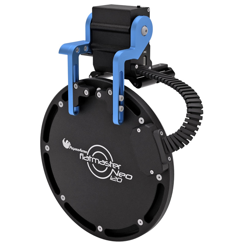 Pegasus Retractable FlatMaster NEO 120mm – Motorized Flat Field Panel (FLTMSTR120-NEO)
