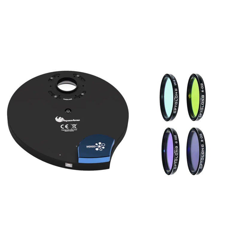 Pegasus Astro Indigo Filter Wheel and LRGB 2" Filter Set Bundle