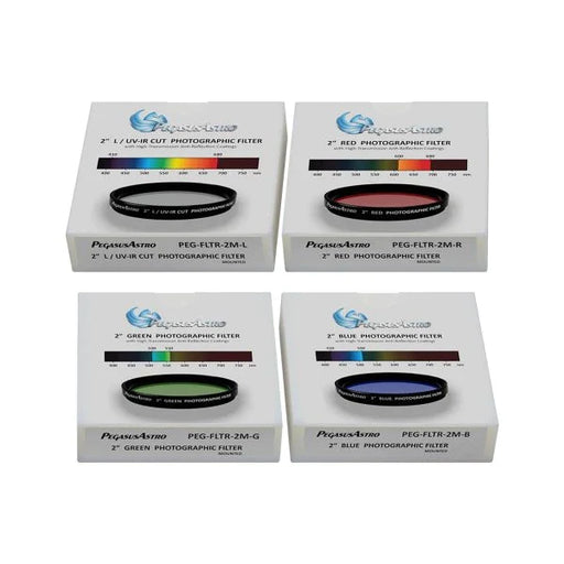 Pegasus Astro LRGB Photographic Filter Set - 2" Mounted (PEG-FLTR-2M-LRGB) - Astronomy Plus