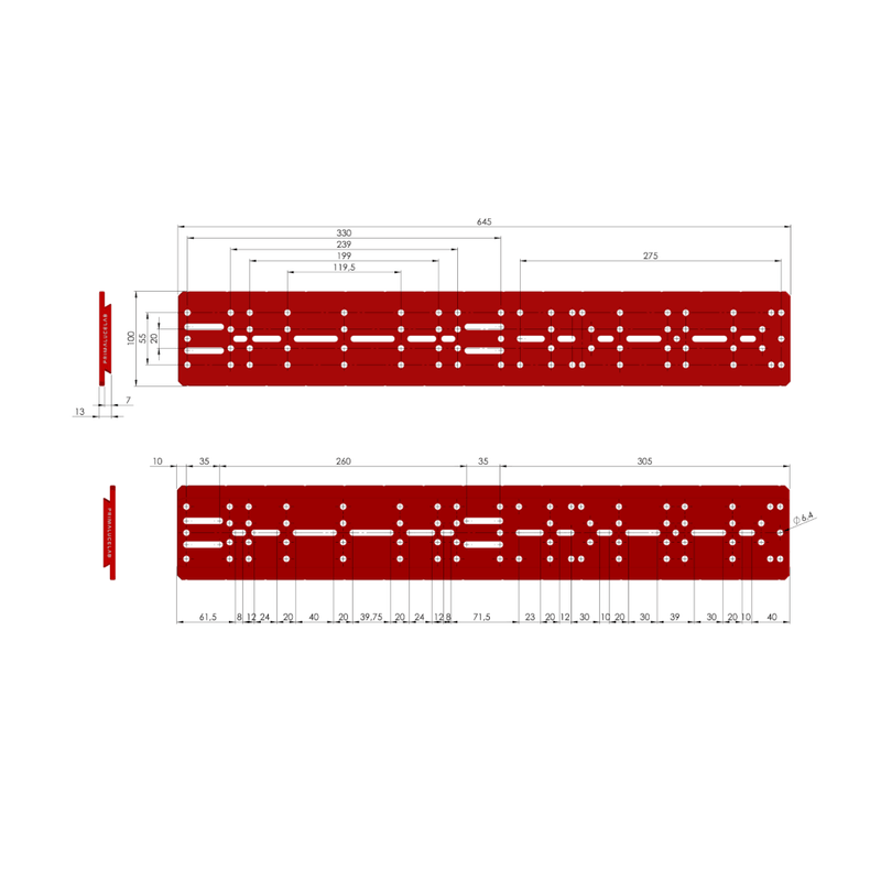 PrimaluceLab Losmandy style dovetail plate 645mm PLUS (PLLLOS645P) - Astronomy Plus