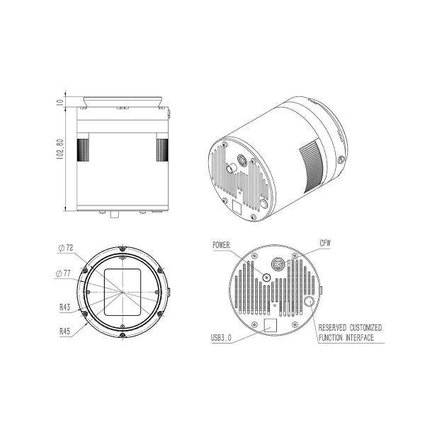 QHY268C/M-PRO Cooled Scientific CMOS Camera - Astronomy Plus