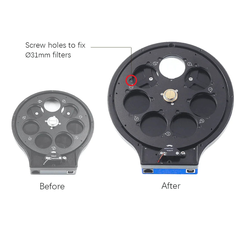 QHYCCD 5x2"/50mm Filter Wheel (QHYCFW3M-SR) - Astronomy Plus