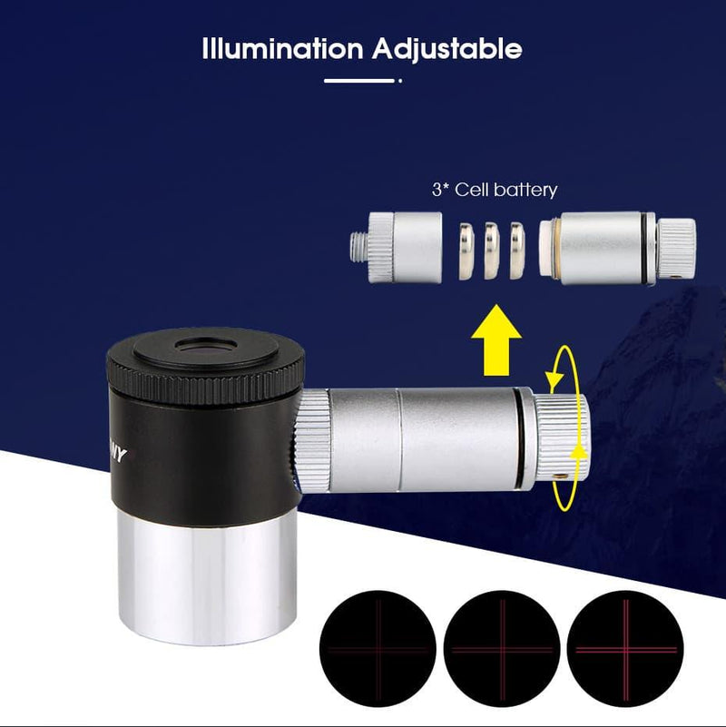 SVBONY 1.25" Illuminated Crosshaired Plossl Eyepiece (F9132A) - Astronomy Plus