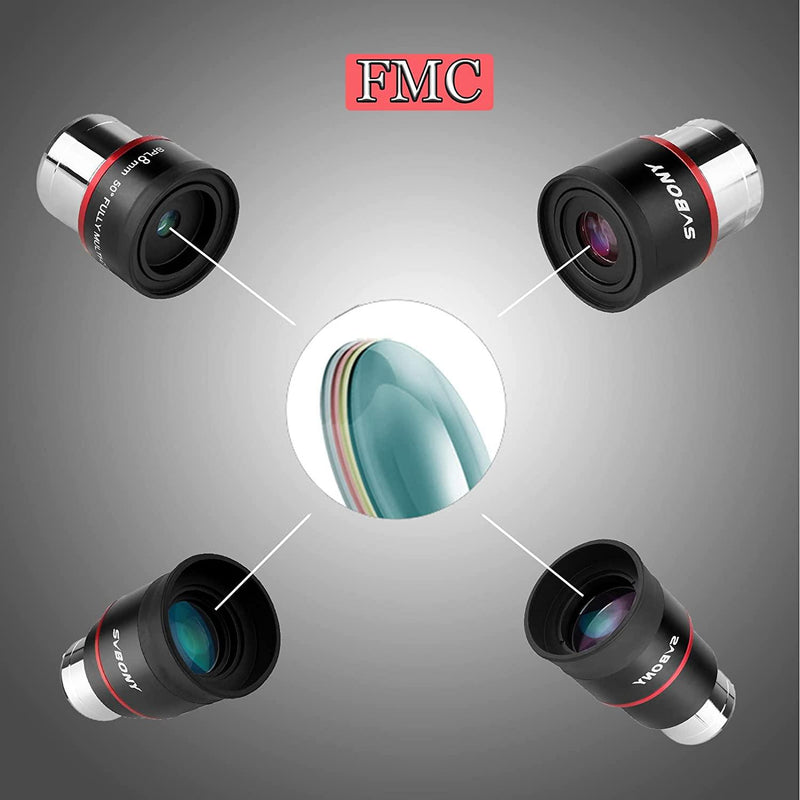 SVBONY SV207 1.25 inch Super Plossl 8mm / 15mm / 25mm / 30mm 50-Degree Eyepiece - Astronomy Plus